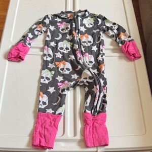 Posh peanut newborn Halloween skeleton onesie